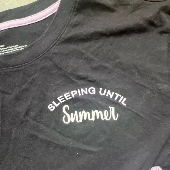 Sleeping Until Summer Purple & Black Heart Pajama Set - Picture 3 of 8